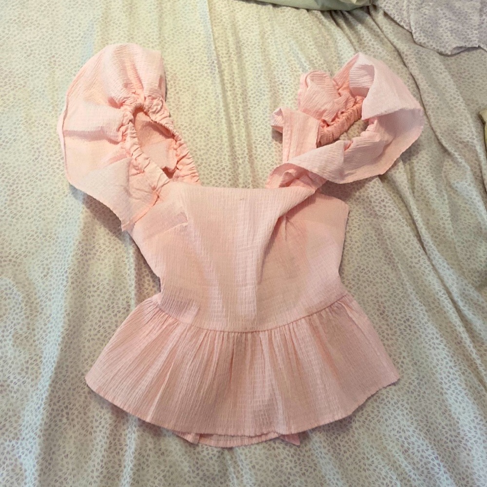 Baby Pink Pretty Francesca’s Blouse with bow in back